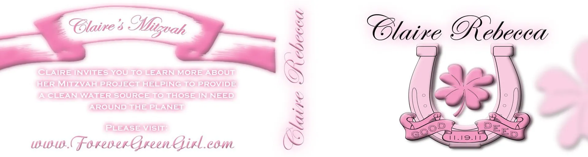 Custom mitzvah flipbook cover for Claire Sliney