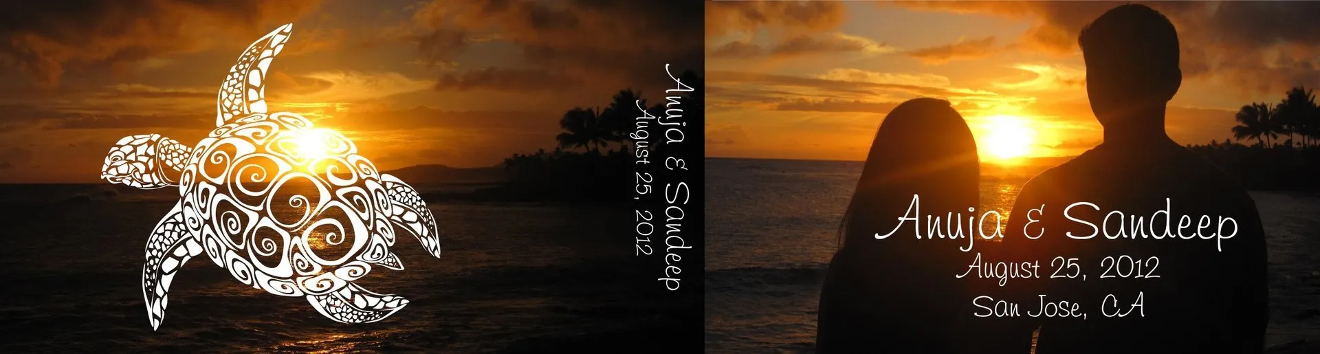 Custom wedding flipbook cover for Anuja and Sandeep