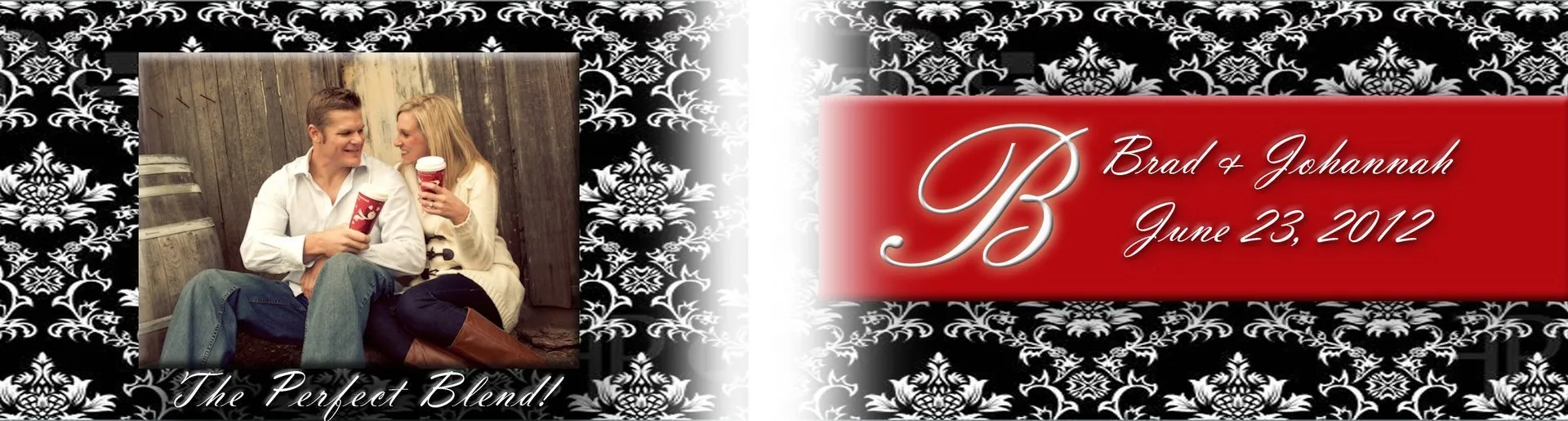 Custom wedding flipbook cover for Brad and Johanna