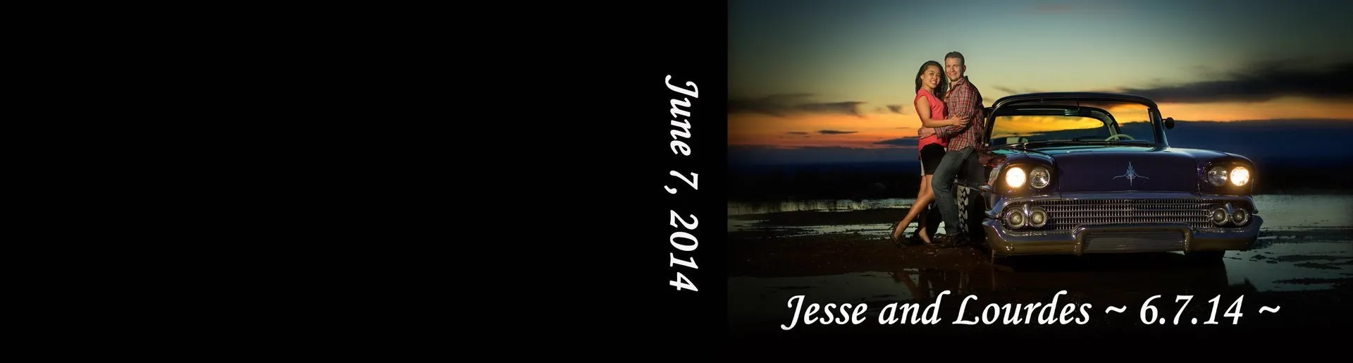 Custom wedding flipbook cover for Jesse and Lourdes