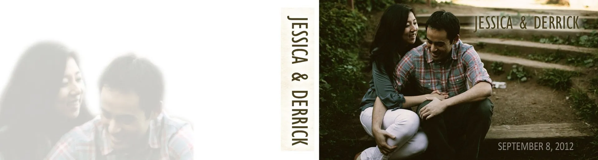 Custom wedding flipbook cover for Jessica and Derrick
