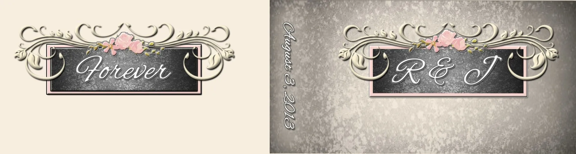 Custom wedding flipbook cover for Renee Castro and Jon Beck Wedding