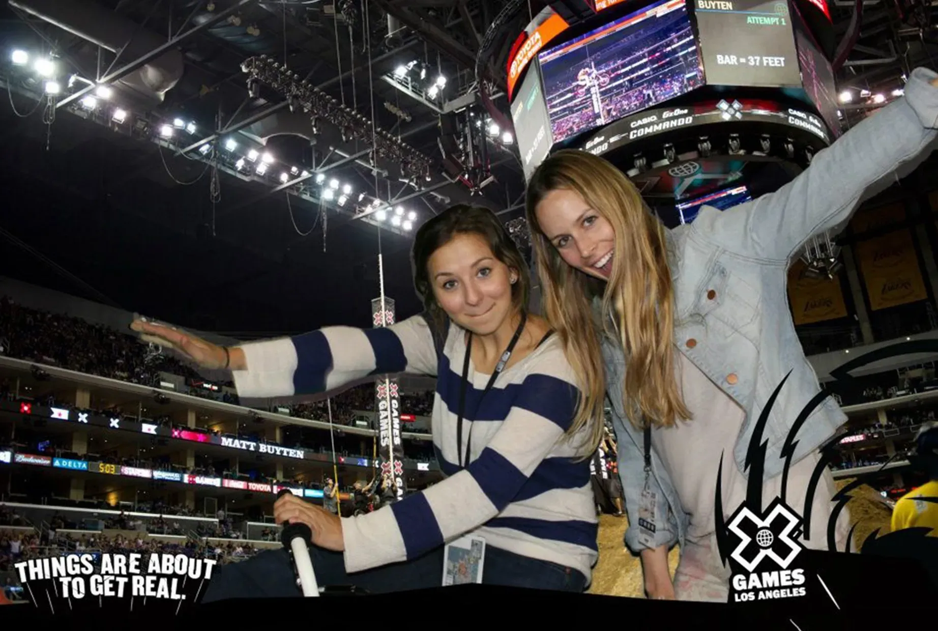 Brand activation photo booth drawing a crowd at the X Games